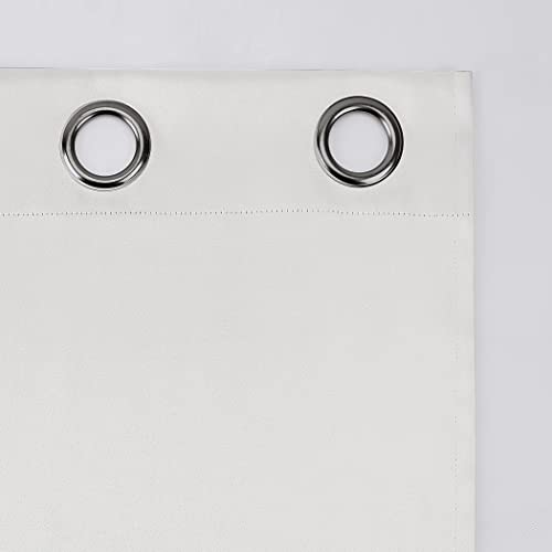 Sun Zero Nordic 2-Pack Theater Grade Noise Reducing Extreme 100% Blackout Grommet Curtain Panel Pair, 52\" x 63, White - Thumbnail 7