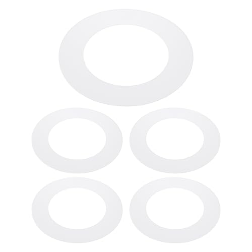 PATIKIL 4.3" ID 6.7" OD Plastic Trim Ring, 5 Pcs Ceiling Light Goof Rings Matte Circular Light Cover Lighting Fixture for Ceiling Wall Recessed Can Downlights, Translucent Matte White