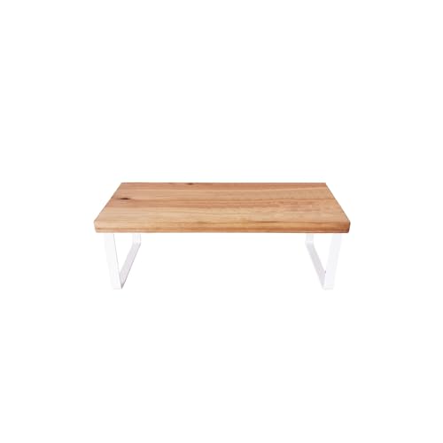 無垢材とアイアンのシェルフ ホワイト Mサイズ 47cm 完成品|新星金属製作所 大阪府 守口市 家具 台 置き台 リビング 玄関 植物 雑貨 棚 収納 [0916]