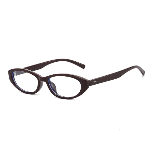Image of Long Keeper Cat Eye Blue Light Blocking Glasses Women Men Small Oval Glasses Y2K Clear Lens Blue Light Computer Gaming Eyeglasses Anti Eye Satrain