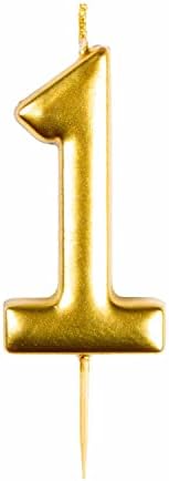 Amscan 9911805 - Metallic Gold Number 1 Cake Candle