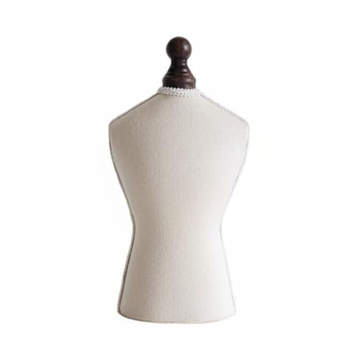 TAIZhiChen Buste Présentoir à Bijoux Revêtement en Tissu de Collier Vintage Affichage Élégant Présentoir de Vitrine Rétro pour Bijoutiers, Boutique , Petit Buste
