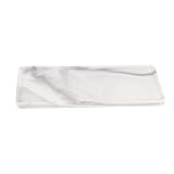 ULTECHNOVO セラミック大理石柄バスルーム収納トレイ 長方形デリケート仕上げプレート ジュエリー 化粧品収納用 洗面台 化粧台カウンター対応