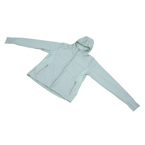 Jaqueta de sol com capuz, jaqueta de sol feminina com aberturas para os dedos Bolsos laterais legais