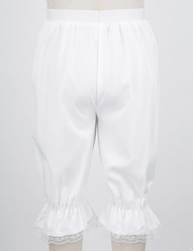 Hulija Kids Girls Solid Color Edwardian Victorian Pantaloons Costume Steampunk Pirate Cosplay Costumes White 8 Years #TOP2
