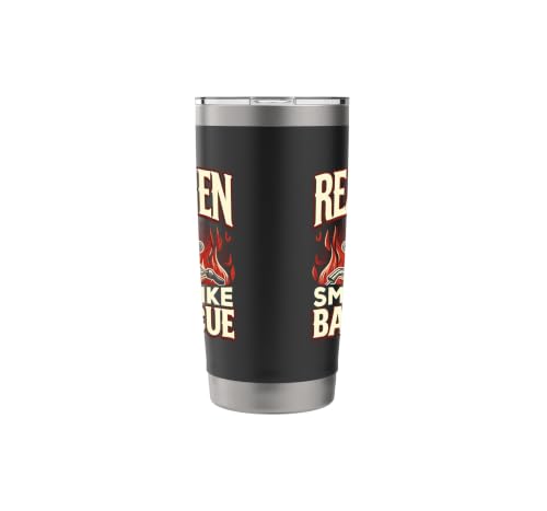 Les vrais hommes sentent le barbecue - Dicton drôle Gobelet isotherme en acier inoxydable double paroi – vue 4