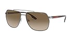 Prada Linea Rossa LINEA ROSSA SPS 55V Ruthenium/Brown Shaded 62/16/145 Herren Sonnenbrillen