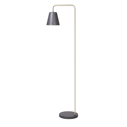 Image of HarvestLand Steady Floor Lamp, Reading Lamp for Living Room, Grey Brass | 345 Shade adjustable Reading Floor Lamp for overchair, Bedroom Lamp, home decor