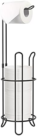Topsky Toilet Paper Holder, Free Standing Toilet Tissue Paper Roll Storage Holder for Bathroom Storage (Black)