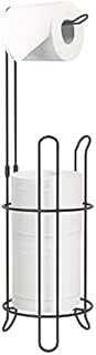 Topsky Toilet Paper Holder, Free Standing Toilet Tissue Paper Roll Storage Holder for Bathroom Storage (Black)