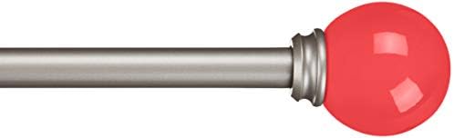 Amazon Basics Decorative 1,6 cm Curtain Rod with Round Finials - 122 cm, Yellow