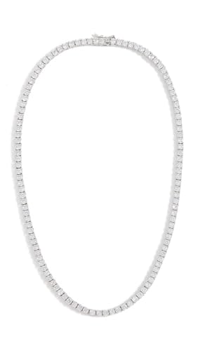 SHASHI Women's Medium Tennis Necklace, Silver, One Size