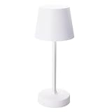 Meinposten Tischleuchte Lampe Leuchte LED weiß Batterie Leselampe Nachttischlampe (Weiß Glatt)