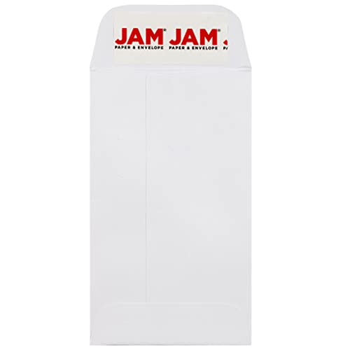JAM Paper #3 Coin Envelopes, Peel & Seal, White, 2 1/2 x 4 1/4, 500/box
