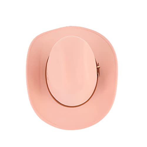 Exvvqoqo Men & Women Western Style Hat Wide Brim Outdoor Fedora Hat Cowboy Cowgirl Hats With Buckle Belt Moshen-Yzd003 Skin Pink #TOP5