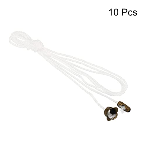 Image of MECCANIXITY Pull Cord for Ceiling Switch, Light Pull Cord String Ceiling Fan String with Connector Pull Chain Extension, White Bronze, Pack of 10