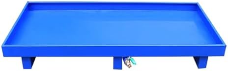 Industrial Spill Containment Pallet, Heavy-Duty Anti-Slip Platform for Oil Drums, Durable Movable Tray for Warehouse and Garage Safety, High Load Capacity Solution，Blue a 49.2x25.6x5.9in