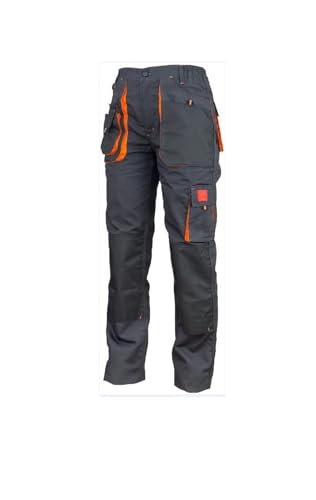 Luckyberg Construction Montage-Sicherheitshose Mechaniker-Komforthose Schutzkleidung fur Herren oder Damen (DE/NL/SE/PL, Numerisch, 50, Regular, Regular, Standard, Graphite)