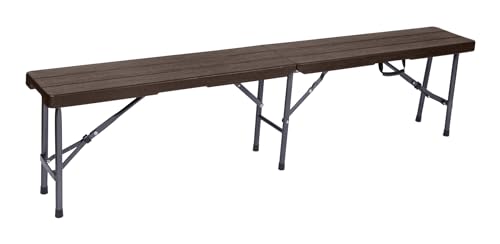 Garden Pleasure Klappbank Tabora, Holz-Optik Anthrazit Sitzbank Bank Stahl Stahl, glatt Maße ca.: L180xB25xH43cm