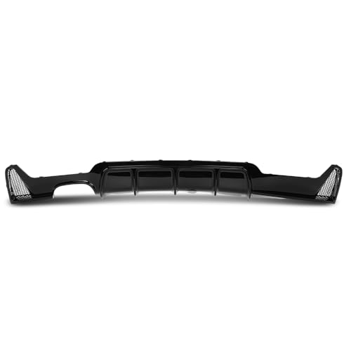 PIT66 Rear Diffuser Single Exhaust Two Outlet Compatible with BMW 4 Series F32 F33 F36 2014-2020 (w/M Sport Bumper) Fit BMW F33 4 Series 2 Door Convertible 2014-2019 M Performance Style Gloss Black