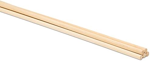 Dowel Rods Wood Sticks Wooden Dowel Rods - 3/8 x 48 Inch Unfinished Hardwood Sticks - for Crafts and DIYers - 5 Pieces by Woodpeckers