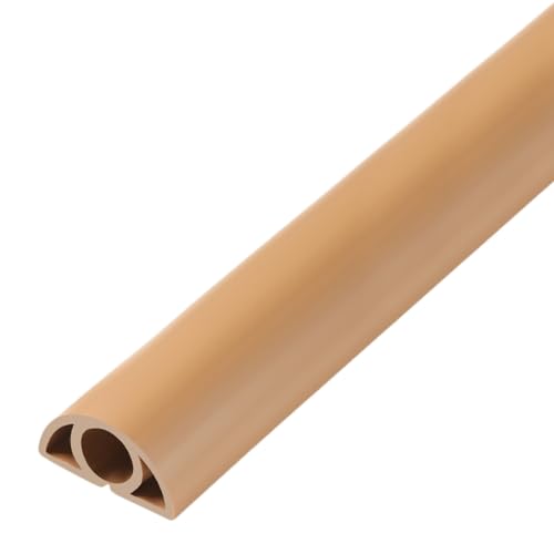 Canaleta para cables de PVC cortable, organizador de cables para escritorio, cubierta para cables marrón de 10 m con adhesivo