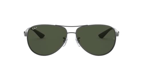 Ray-Ban Man Sunglasses Gunmetal Frame, Polarized Green Classic G-15 Lenses, 61MM3