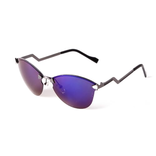 Lunettes de soleil vintage à monture ondulée protection UV400 tendance