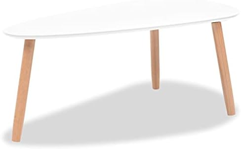 vidaXL Solid Pinewood Coffee Table Set 2 Piece White Home Office Side End