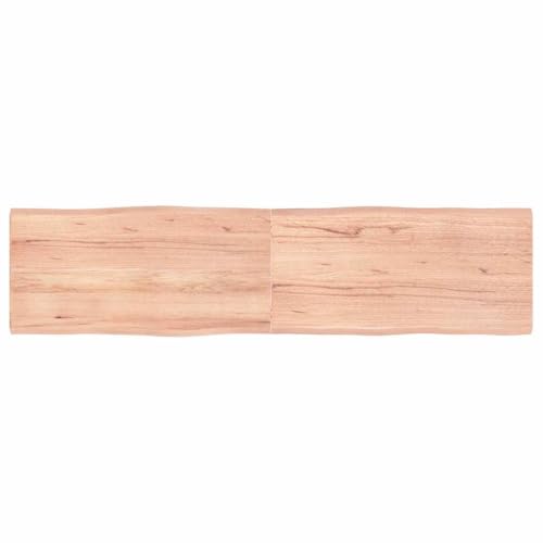vidaXL Tischplatte, Holzplatte für Tisch Esstisch Couchtisch, Massivholzplatte Handgefertigt mit Baumkante, Ersatztischplatte Scharnierdesign, Hellbraun 160x40x(2-4) cm Massivholz Behandelt