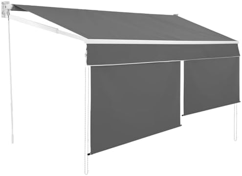 IDMarket Store banne Manuel 4x3 M Gris Anthracite Lambrequin H.1,50 – vue 2