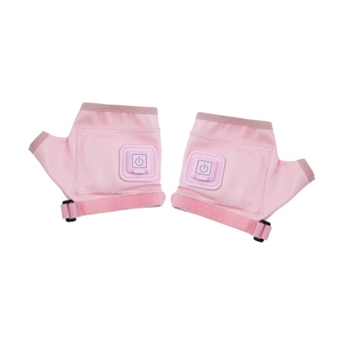 F Fityle Guantes calefactables eléctricos para hombres y mujeres, guantes sin dedos, guantes térmicos ajustables de PU para senderismo, patinaje, equitación, S