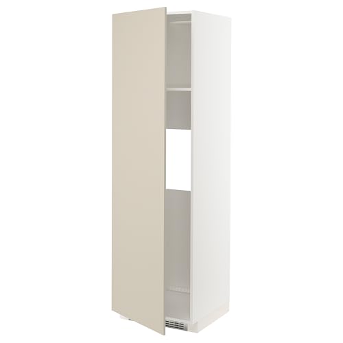ProTuning METOD - Nevera o congelador de cabina alta con puerta, blanco/beige Havstorp, 60 x 60 x 200 cm