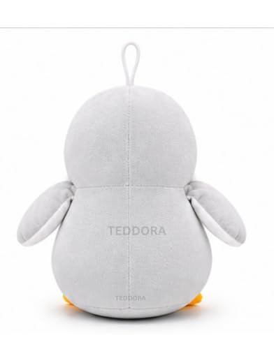 Image of Happy Penguin Soft Toy for Girls Boys Kids, Grey, Animal Plush Stuffed Baby Teddy Gift Birthday, 28 cm