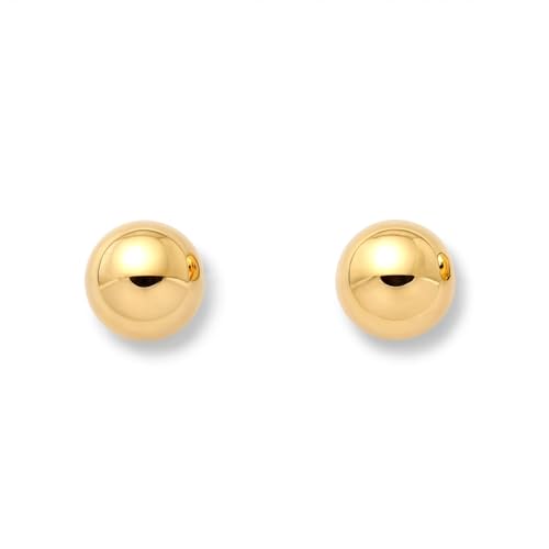Or 18k et boule lisse 5 mm : Boucles d'oreilles Monde Petit T1786P