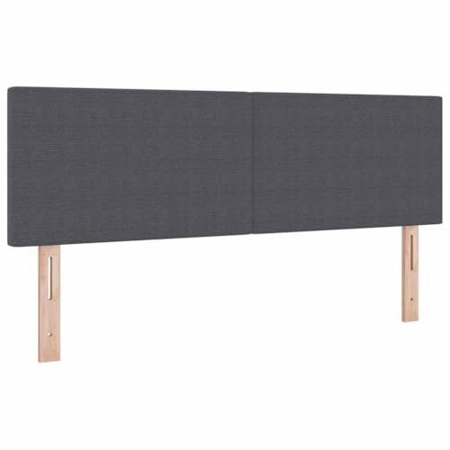 vidaXL Tête de lit Gris foncé 144 cm Tissu en Velours côtelé, Chambre élégante, tête de lit rectangulaire capitonnée, réglable en Hauteur, Mousse...