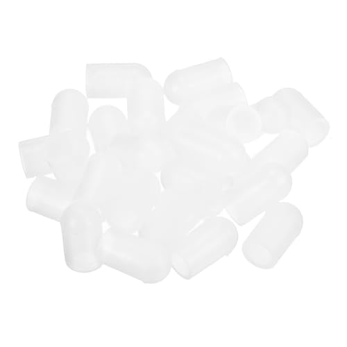 Image of uxcell 88Pcs Silicone End Caps, 7.5mm(5 /16 inch) ID 13mm(1 /2 inch) Height Round Rubber Elastic Screw Thread Protectors Soft Flexible Screw Bolt Covers Caps for Metal Tube Rod Bolt, Clear