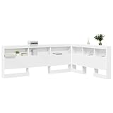vidaXL Cabecera de librero Blanca 135 x 190 cm, de Madera de ingeniería. Tiene un diseño en Forma de L y Ofrece un montón de Espacio de Almacenamiento con estantes. Su Acabado es melaminado, lo Que