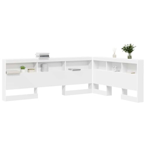 【Design moderno】 Questa testata è un mix perfetto di stile e praticità, pensata per la camera da letto moderna. Con la sua struttura a L e ripiani in legno ingegnerizzato, ha un'estetica minimalista e offre tanto spazio per archiviare libri e oggetti essenziali. È ideale per chi ama interni ordinati e stilosi.