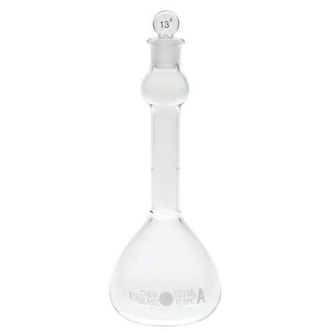 Volumetric Flask, Class A; Flask, Volumetric, Class A, 100mL,Outer Stopper Neck, Size 13 Glass Stopper