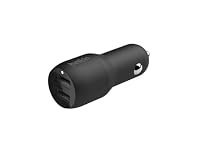 Belkin 24 Watt Dual USB Car Charger - 2 12W USB A Ports with Lightning Cable - Fast Charging Apple iPhone 14, 14 Pro, 14 Pro Max, iPhone 13, 13 Pro Max, Samsung Galaxy, AirPods & More - USB-C Charger