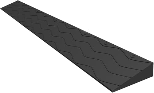 DSXH Tragbare Türschwellenrampen, Rampe Rollstuhl, Kunststofframpe zum Kehren von Roboterrollern und Fahrrädern (Color : Schwarz, Size : 100x10x3.5cm)