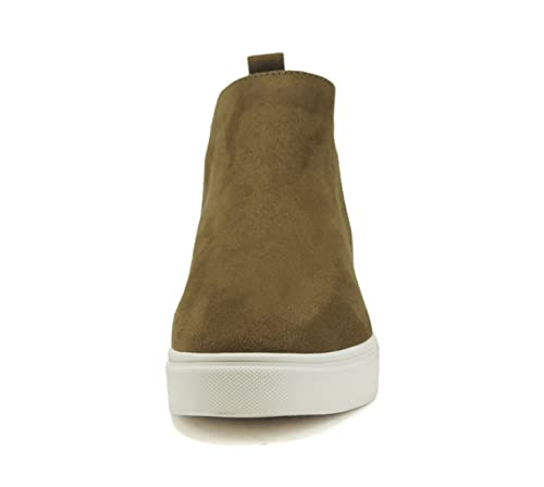 Soda Diana TRENDYFASHION Slip On Hidden Wedge Ankle Boot Fashion Sneaker with Elastic Gore Insets3