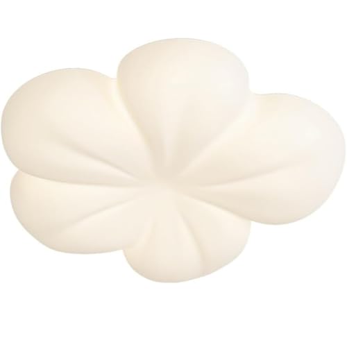 Plafonnier moderne fleurs blanches pour une chambre douce style crème