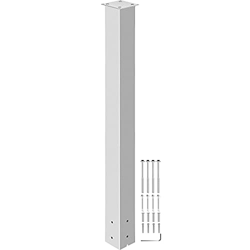 VEVOR Poteau de boîte aux Lettres, 110 cm, Support de boîte aux Lettres, avec revêtement en Poudre Blanc, en Acier Q235, pour trottoirs et Bordures de Rue,...