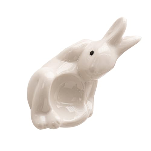 PERSELOSO かわいいウサギ形セラミックエッグスタンド 安定した製卵ホルダー 朝食用ゆで卵カップ お子様ランチ容器にも ホームテーブル飾り