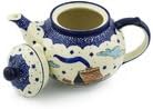 Polmedia Polish Pottery Tea or Coffee Pot - Winter Chalet Pattern Handmade in Boleslawiec Poland + Certificate of Authenticity