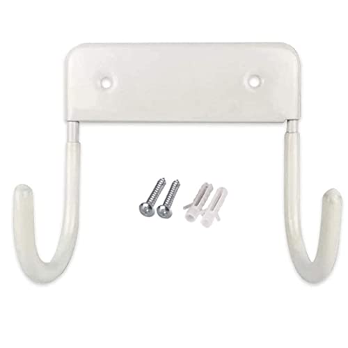BEAHING Ironing Board Hanger Steel Wall Mount Ironing Board with Hooks Holder Accessories White, Laundry Rooms Wall Hooks