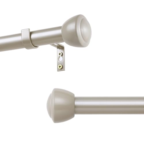 MERJULAN 1 Inch Nickel Curtain Rods for Windows 144-168 Inches