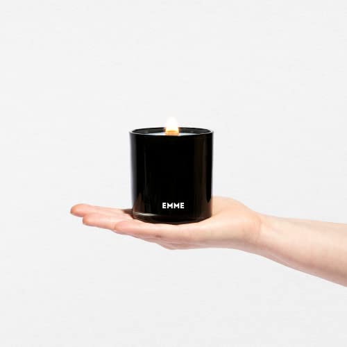 Emme Candle Jar - Melon Scented Candle/Soy Wax Wood Wick Candle, Natural Home Fragrance/Up To 80 Hours Burn Time, 8 Oz #TOP2